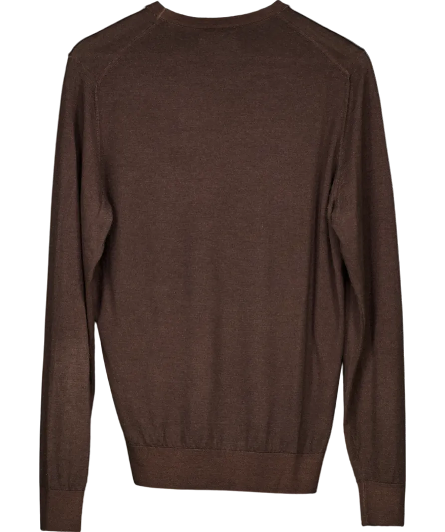 Falconeri Brown Round-neck Ultrasoft Cashmere Jumper UK S