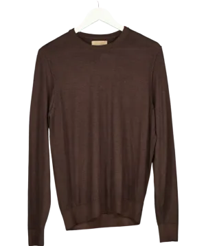 Falconeri Brown Round-neck Ultrasoft Cashmere Jumper UK S
