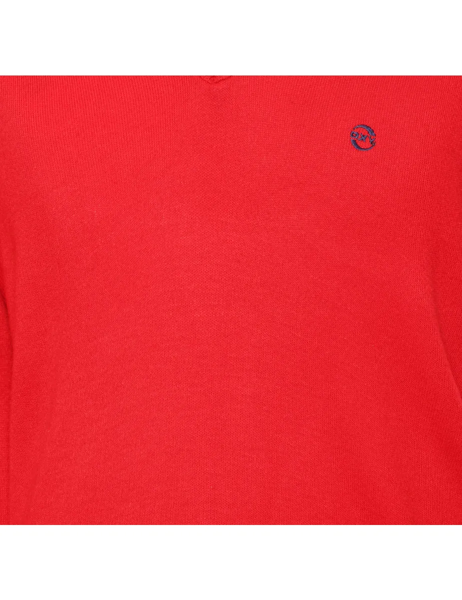 Fine Knit Red Jumper - M