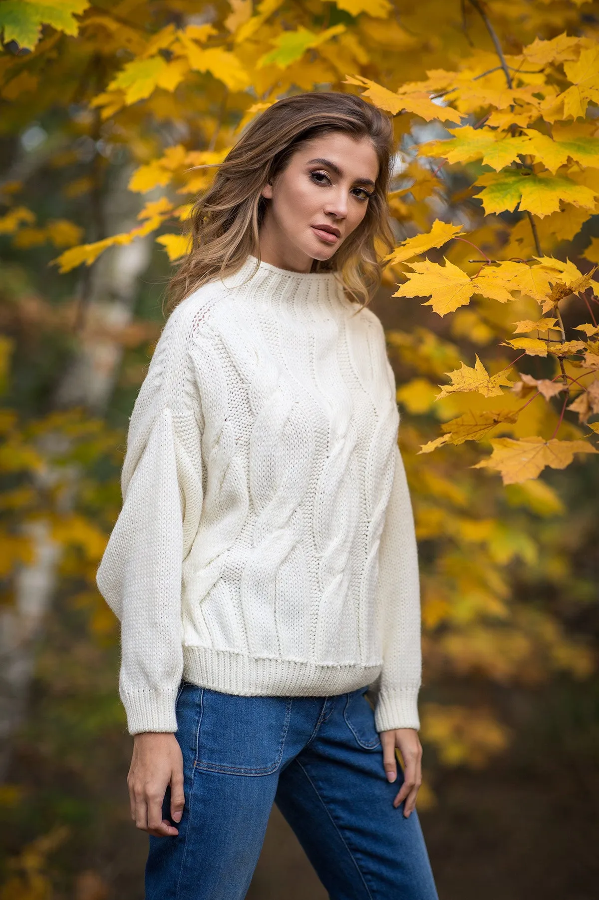 Fobya Female Jumper Oversize Amaranth Cream