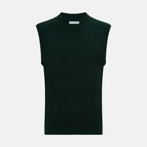 Forest Green Fine Merino V-Neck Vest