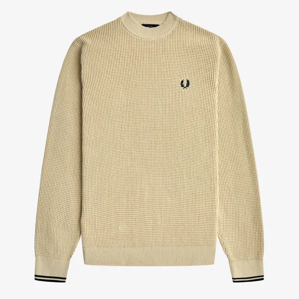 Fred Perry Waffle Stitch Jumper - Oatmeal