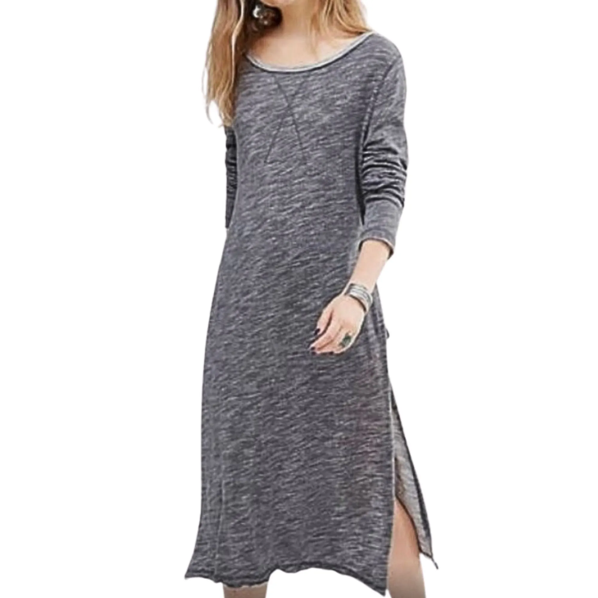 Free People Charcoal To The Max Long Tunic