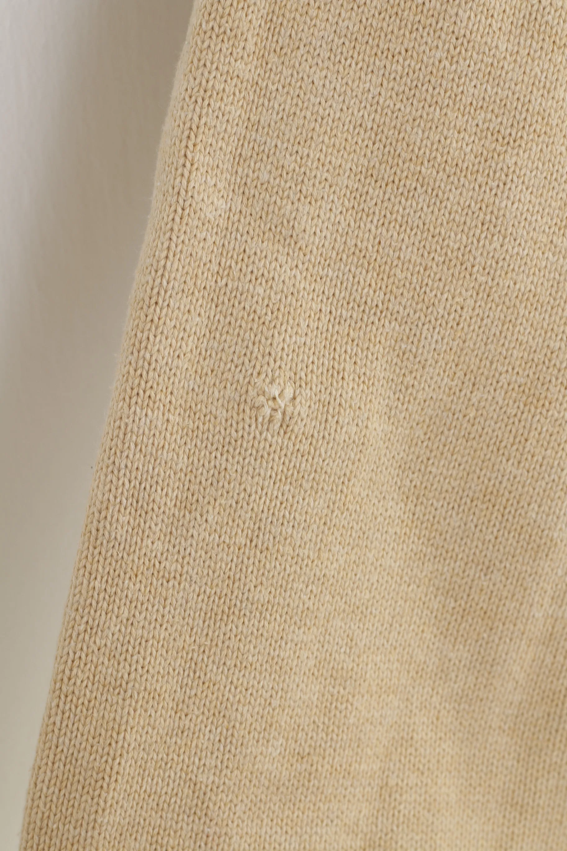 Gant Men L Jumper Beige Cotton V Neck Long Sleeve Classic Vintage Top
