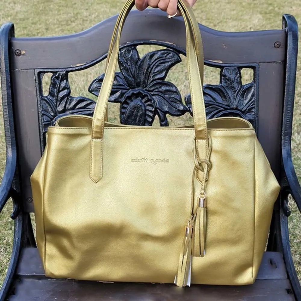 Golden Coloured Tote Bag | Hand-Crafted | Effortless Elegance