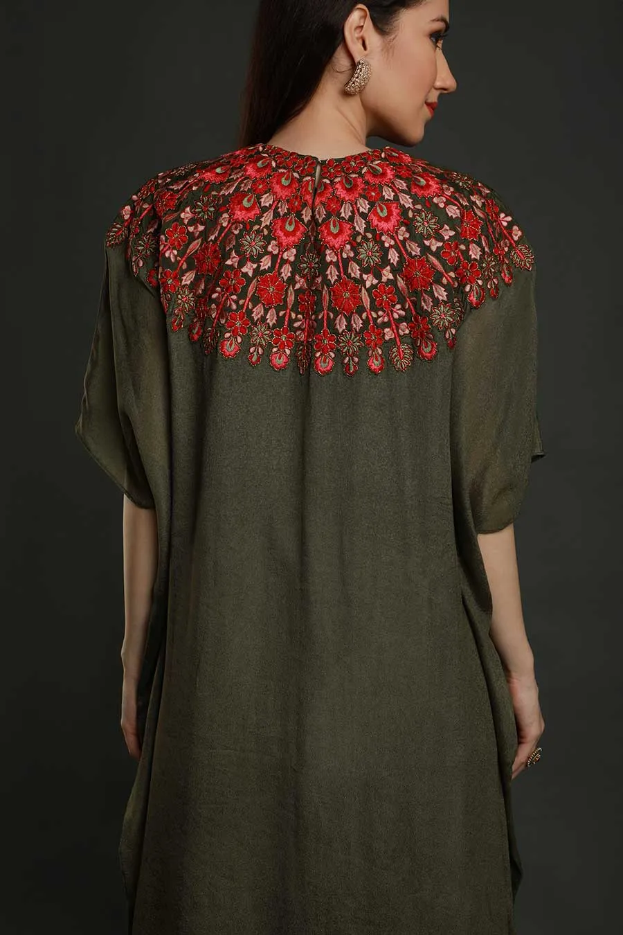 Green Embroidered Tunic & Pants Set