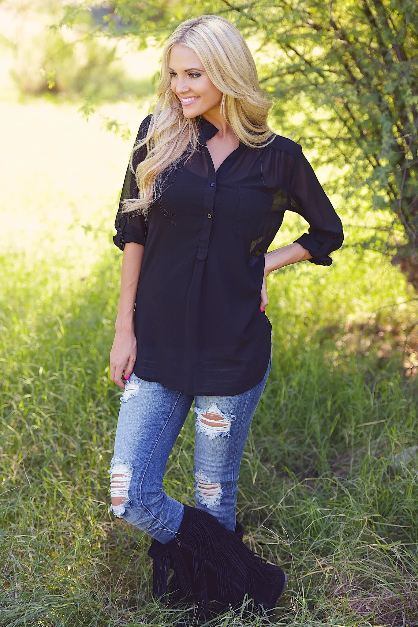 High Expectations Top - Black
