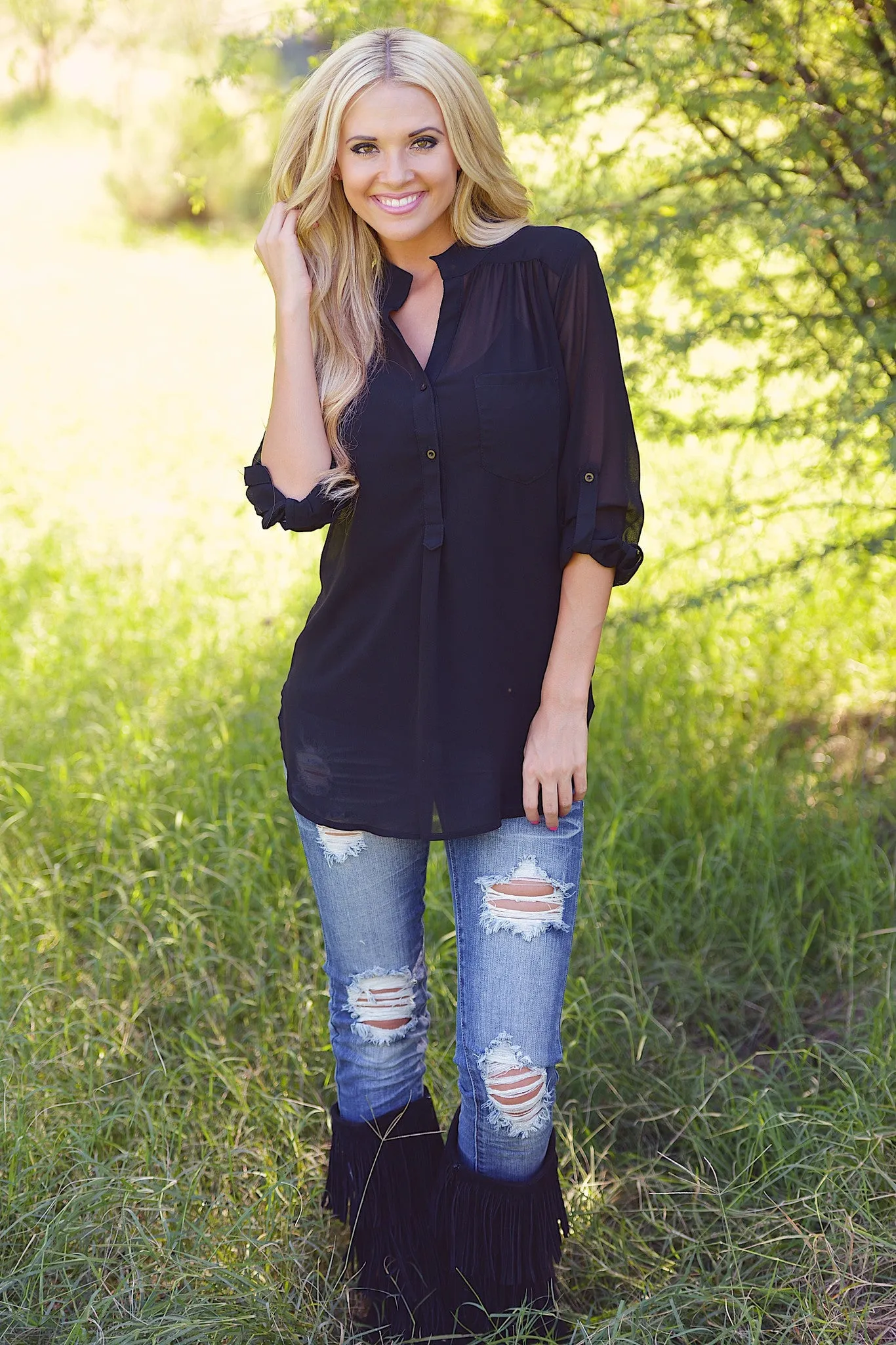 High Expectations Top - Black
