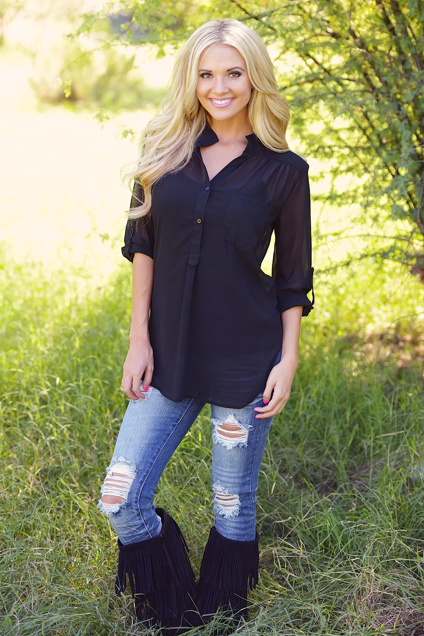 High Expectations Top - Black