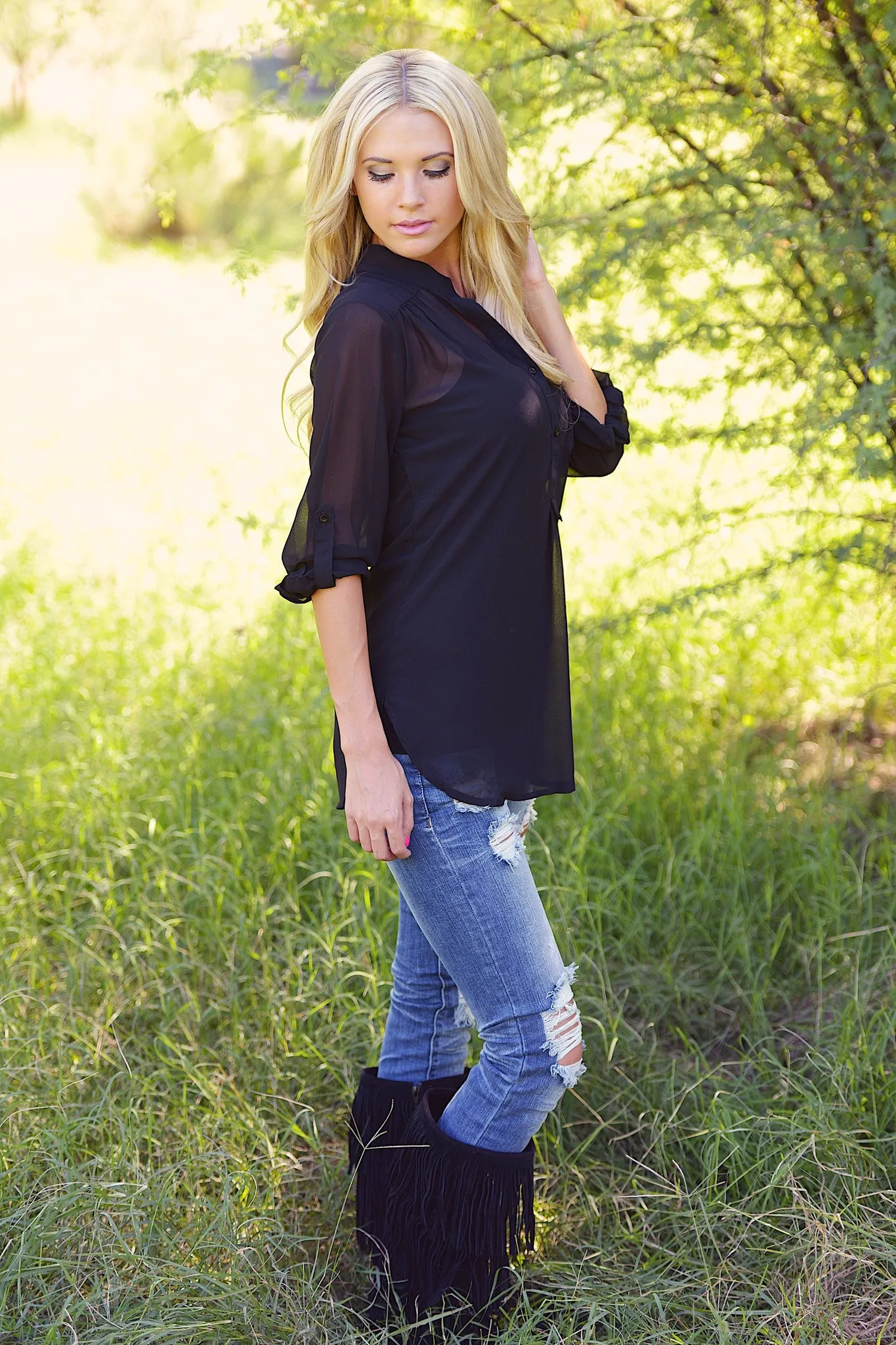 High Expectations Top - Black