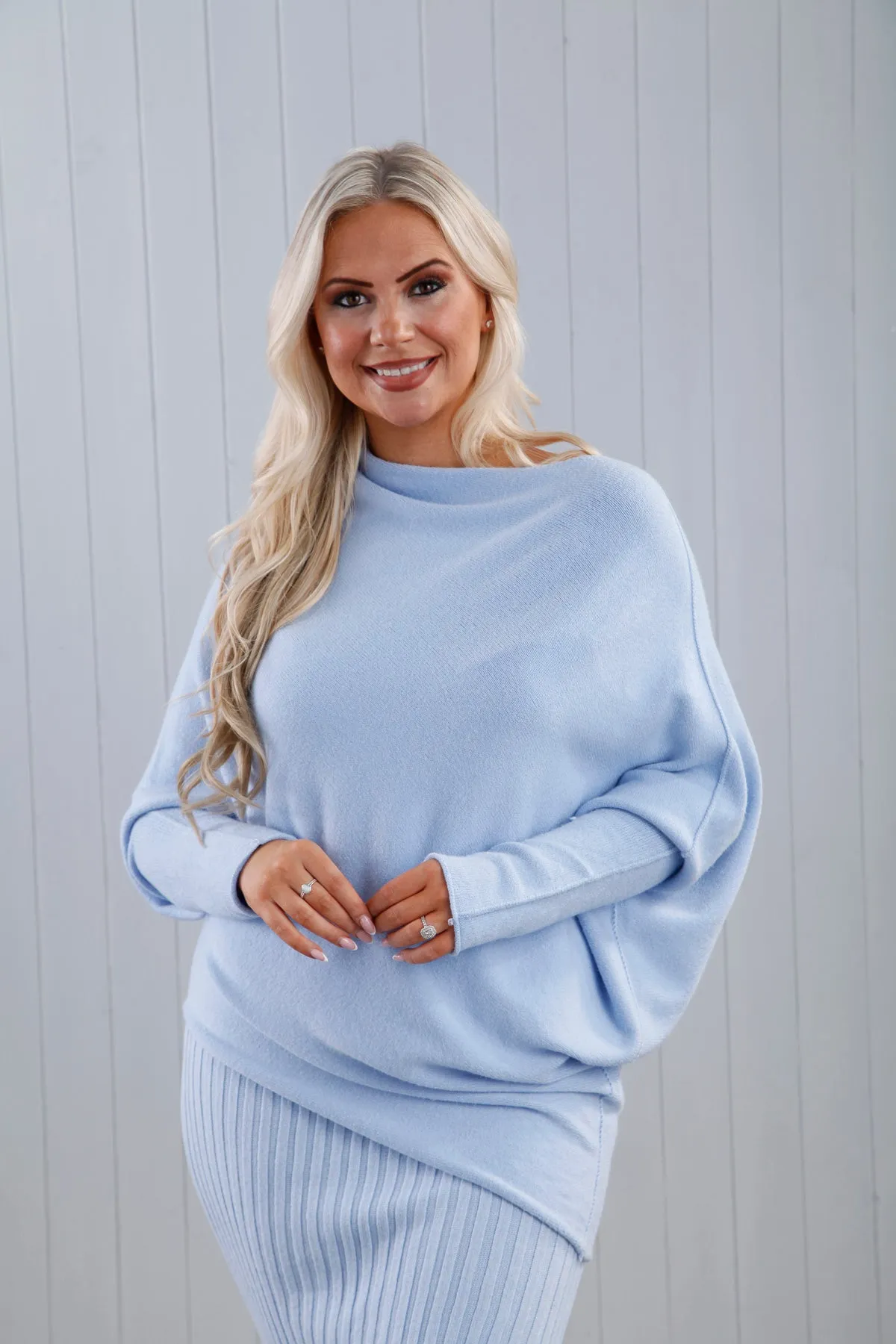 Isabella Asymmetric Top Baby Blue