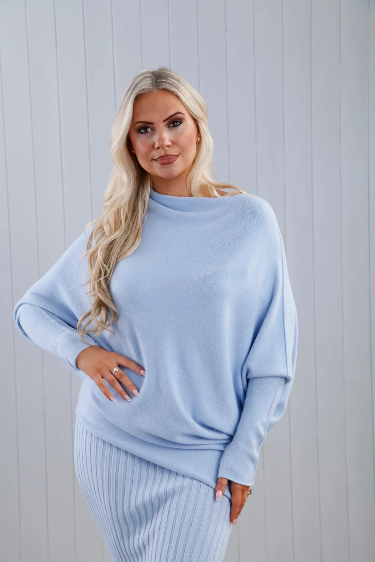 Isabella Asymmetric Top Baby Blue