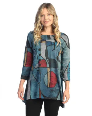 Jess & Jane “Granada” Slinky-Like Knit Round-Neck Raglan Sleeve Tunic - SK8-1962