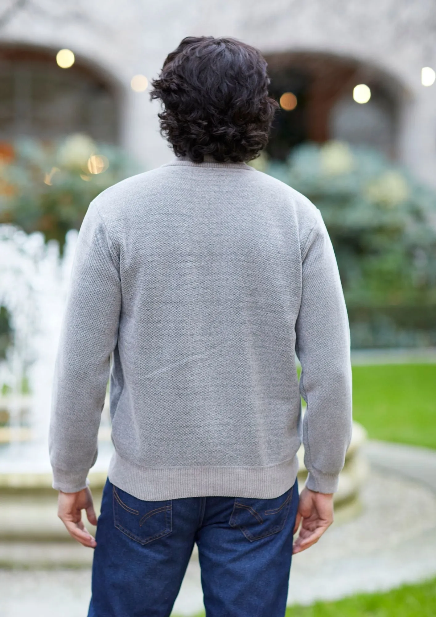 Knit 1/4 Zip Jumper-Grey