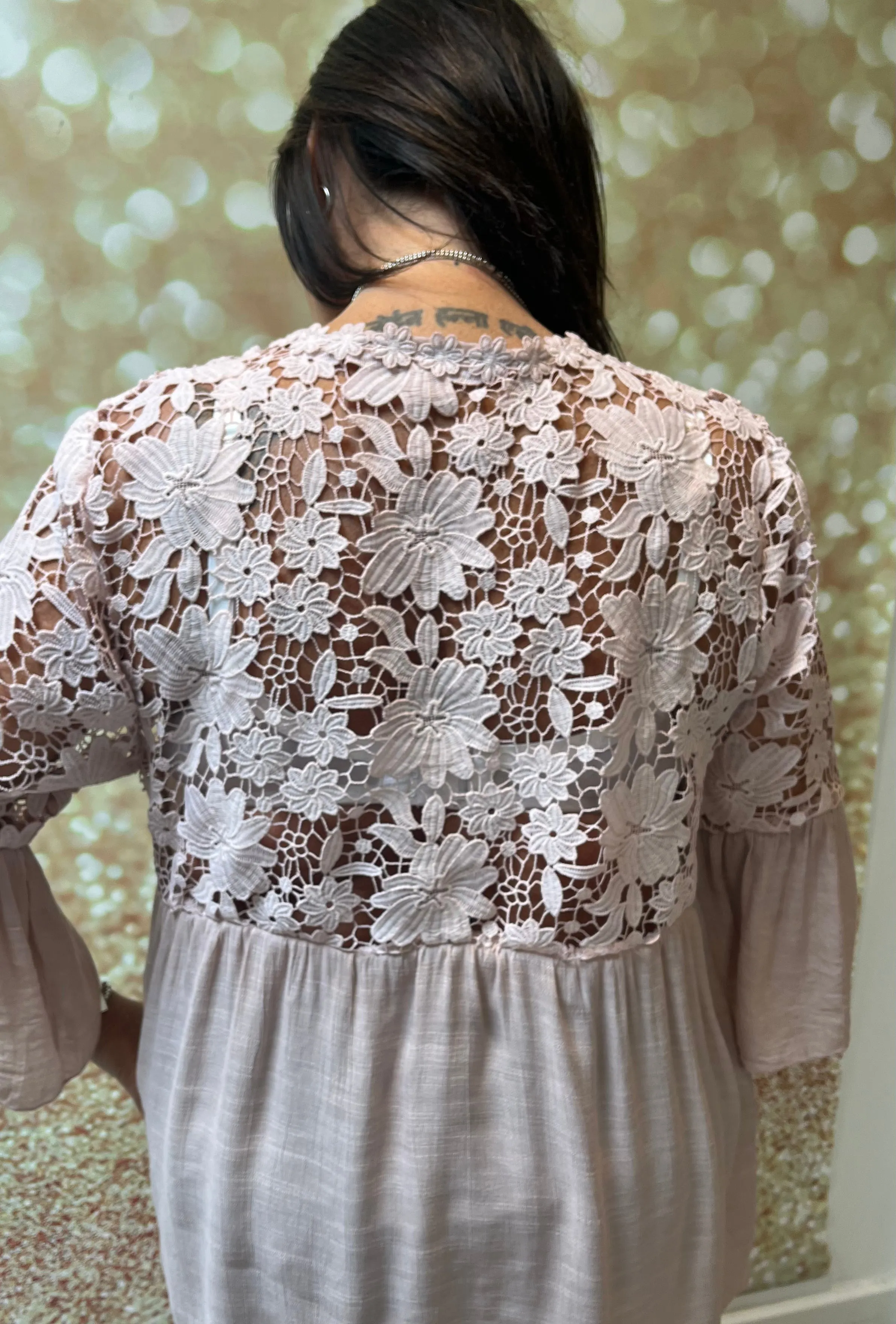 Lace shoulder blouse