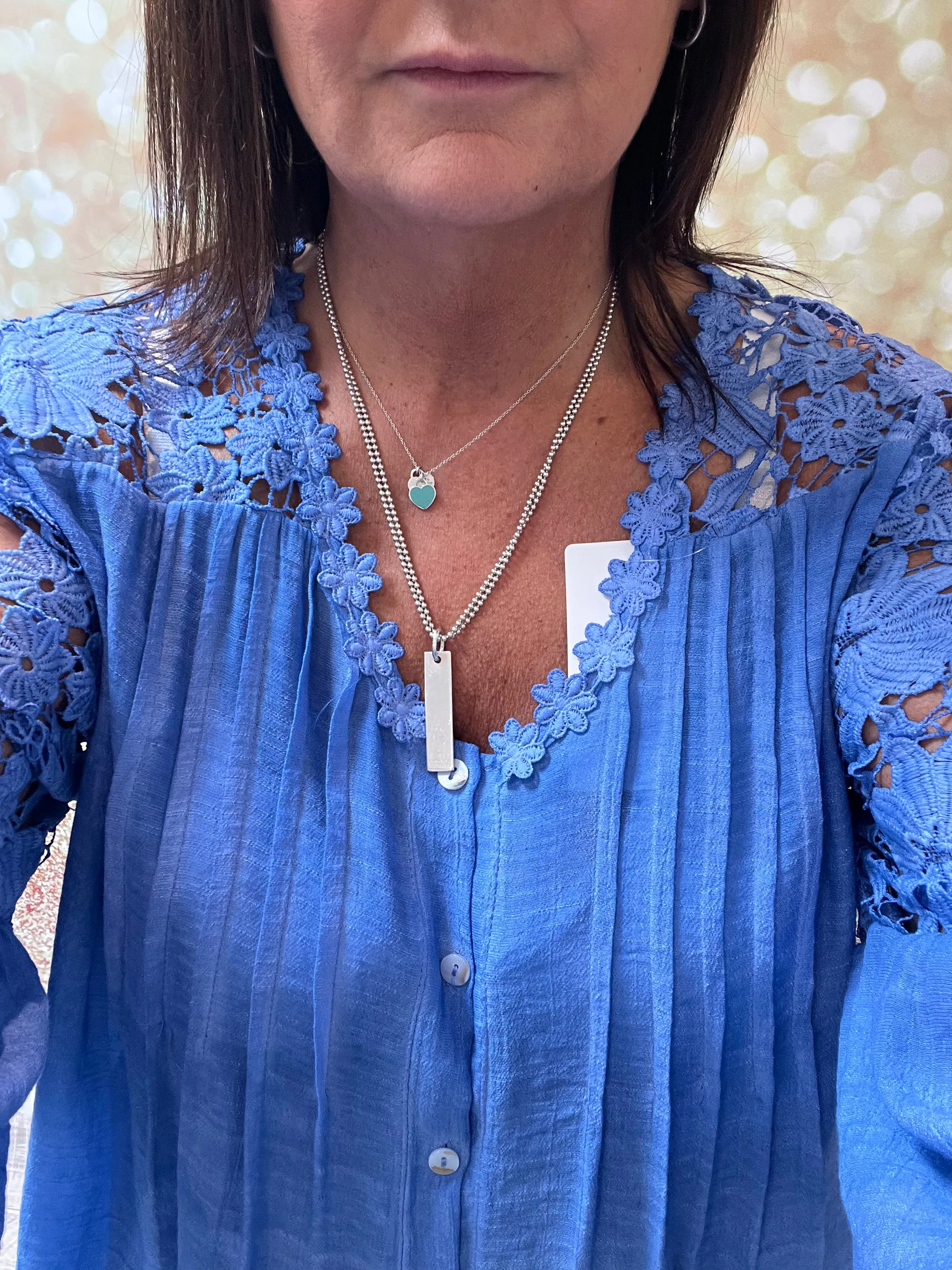 Lace shoulder blouse