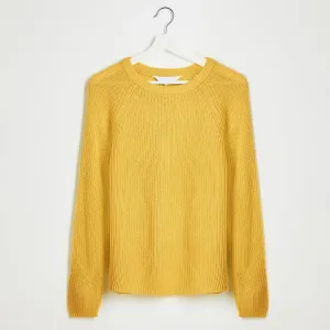 Ladies Mustard Raglan Sleeve Jumper