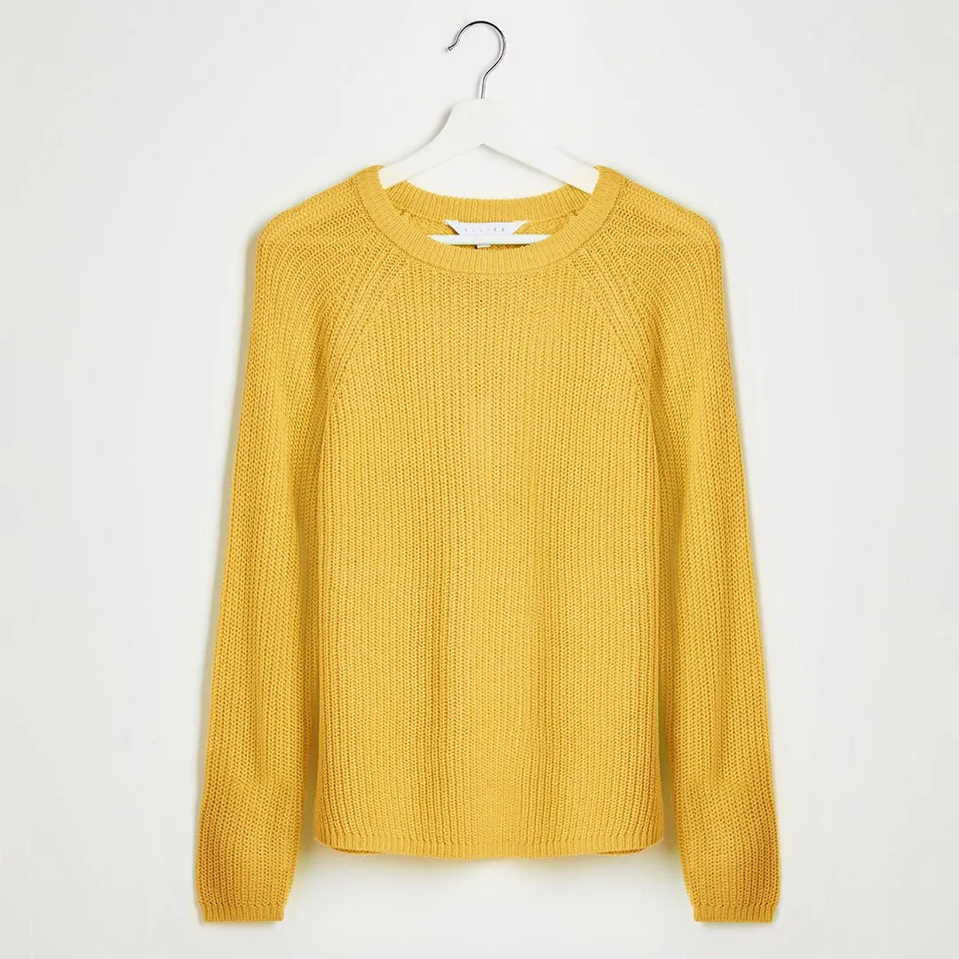 Ladies Mustard Raglan Sleeve Jumper