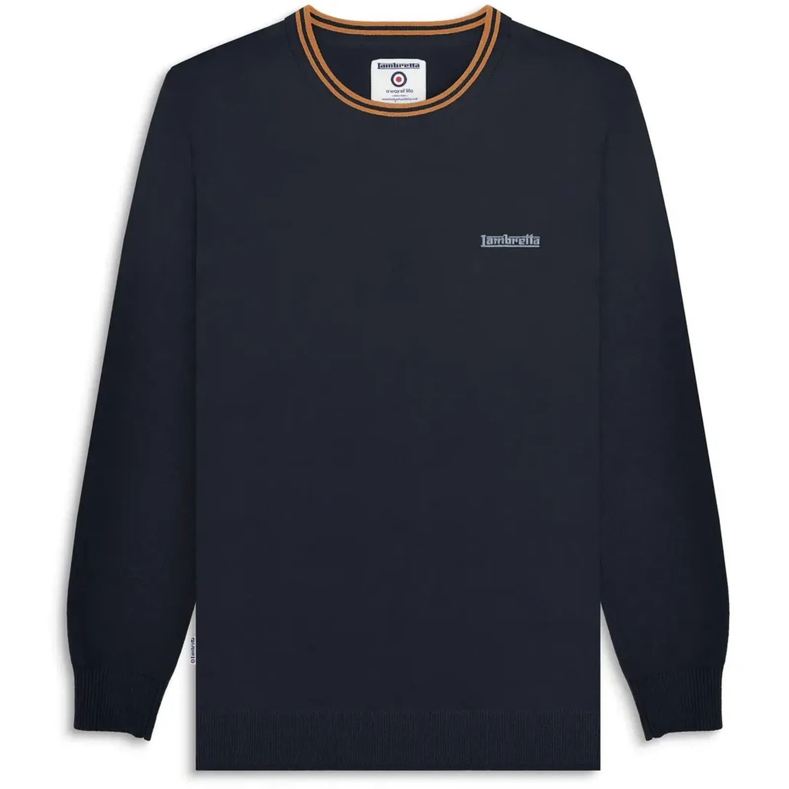 Lambretta Mens Knitted Tipped Long Sleeve Jumper