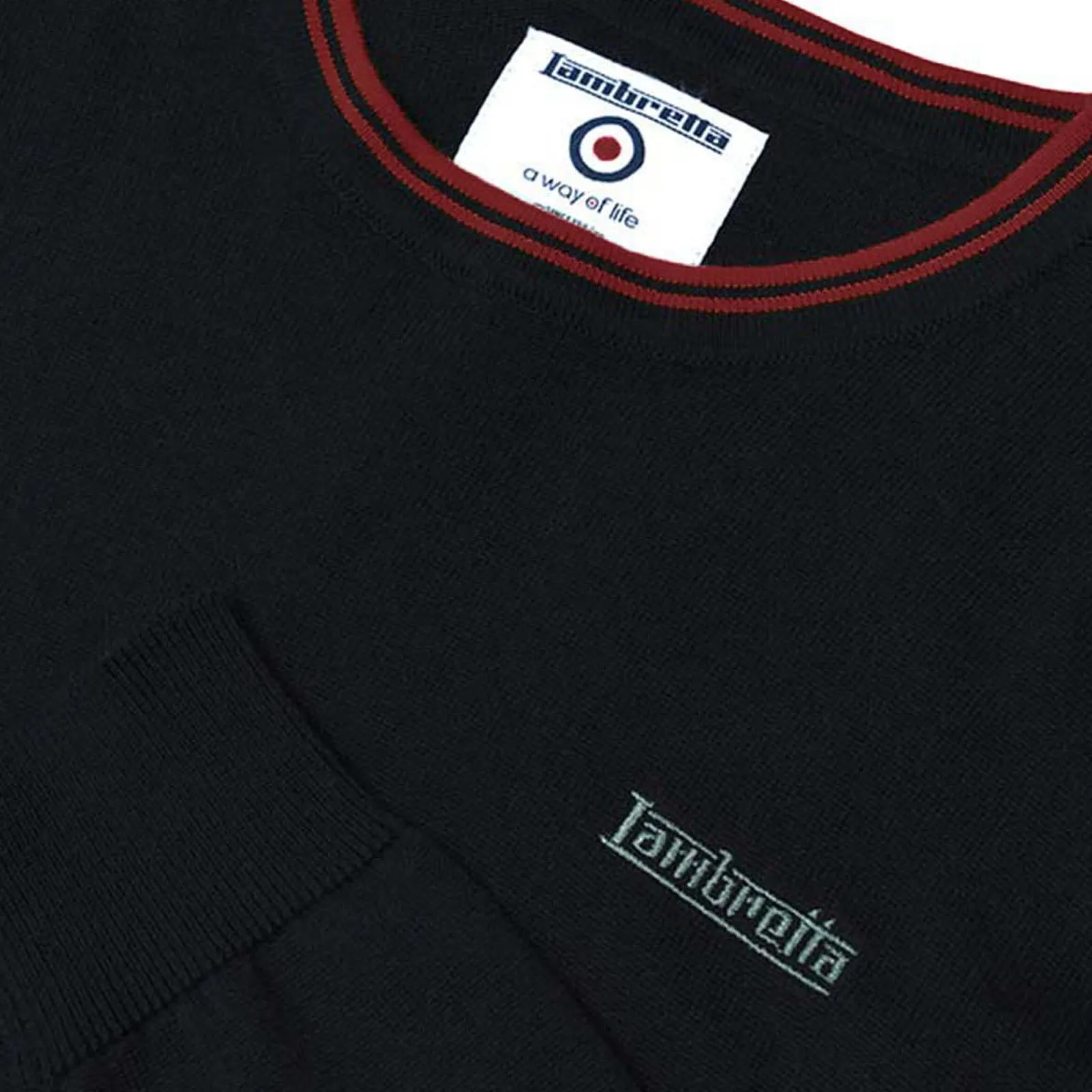 Lambretta Mens Knitted Tipped Long Sleeve Jumper