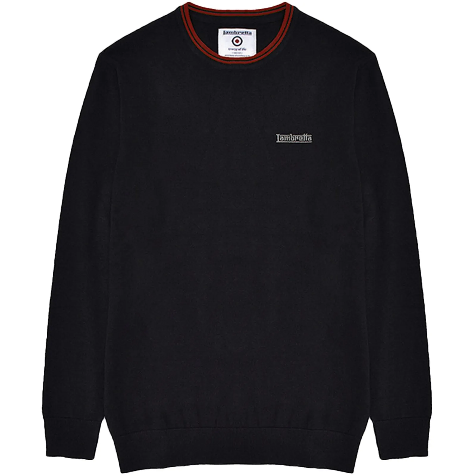 Lambretta Mens Knitted Tipped Long Sleeve Jumper