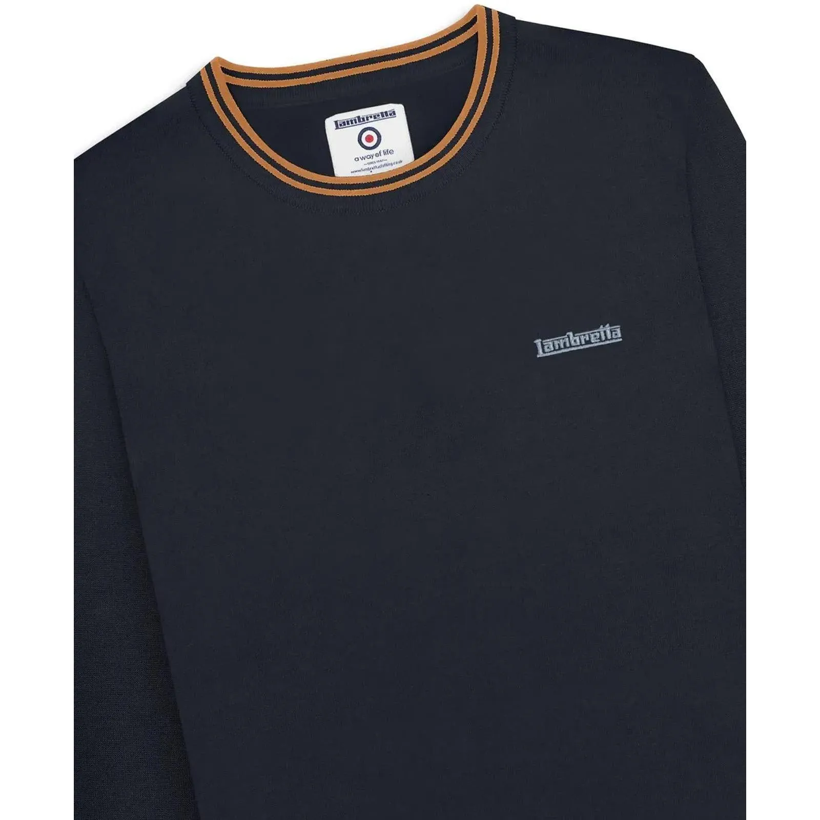 Lambretta Mens Knitted Tipped Long Sleeve Jumper