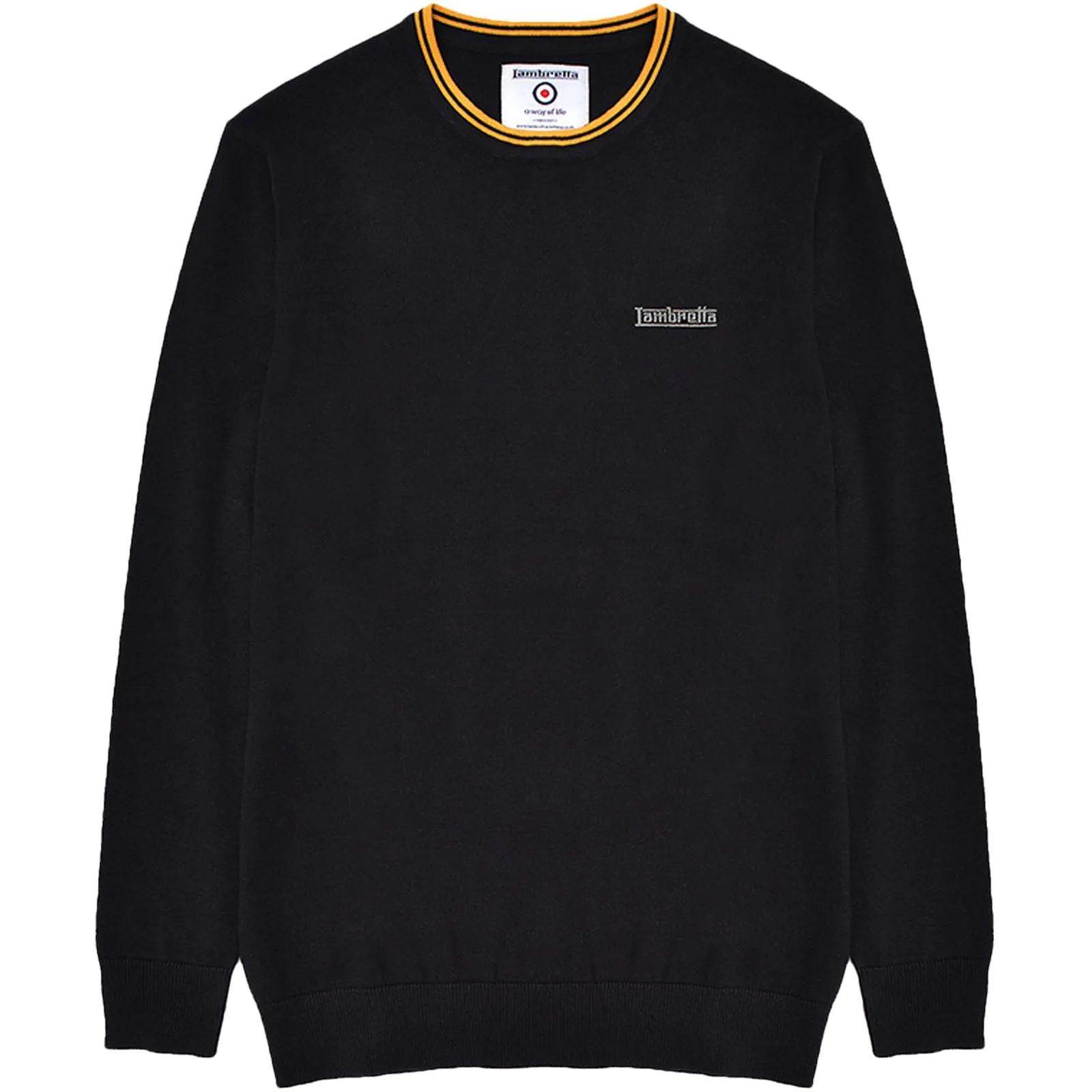 Lambretta Mens Knitted Tipped Long Sleeve Jumper