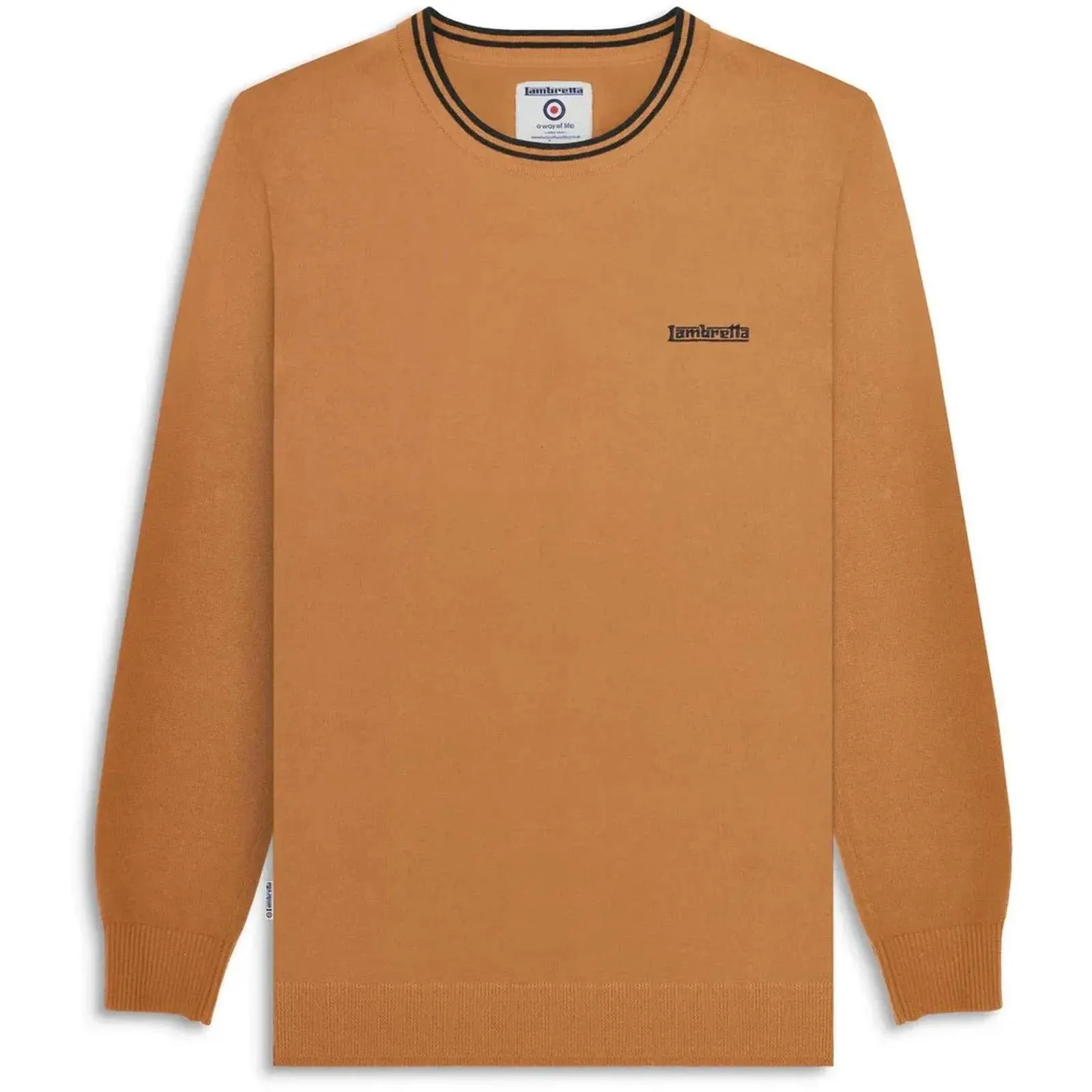 Lambretta Mens Knitted Tipped Long Sleeve Jumper