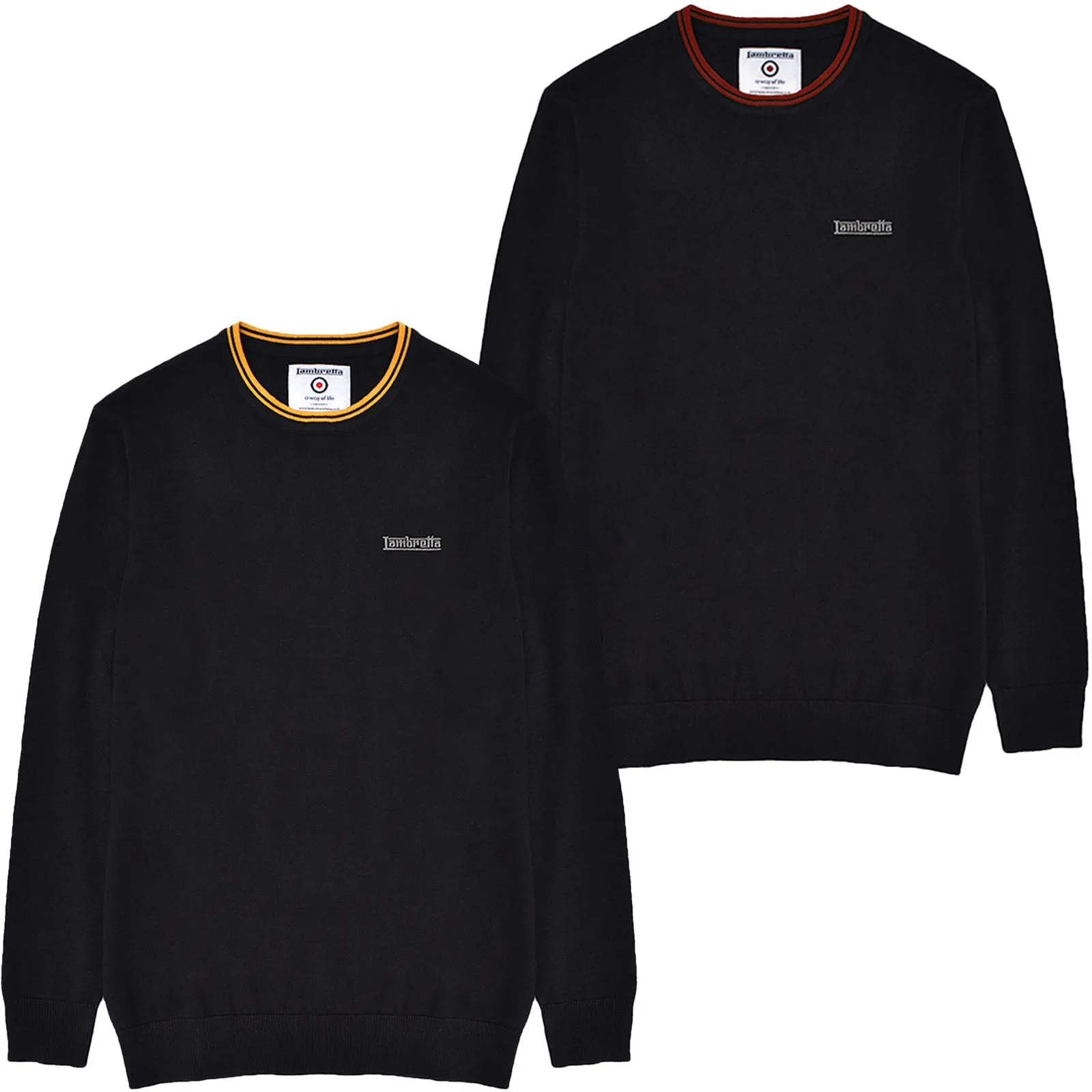 Lambretta Mens Knitted Tipped Long Sleeve Jumper
