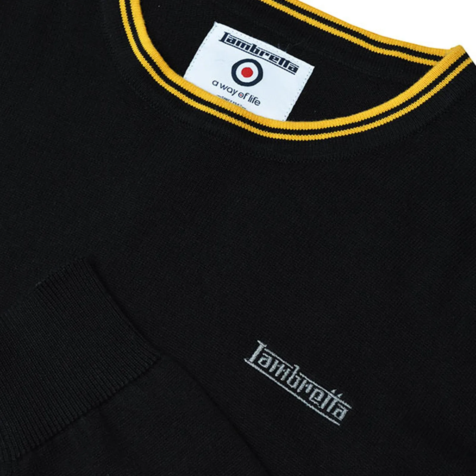 Lambretta Mens Knitted Tipped Long Sleeve Jumper