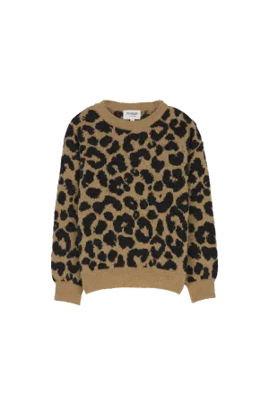 LAUREEN Mocca Leopard - Oversized Jumper