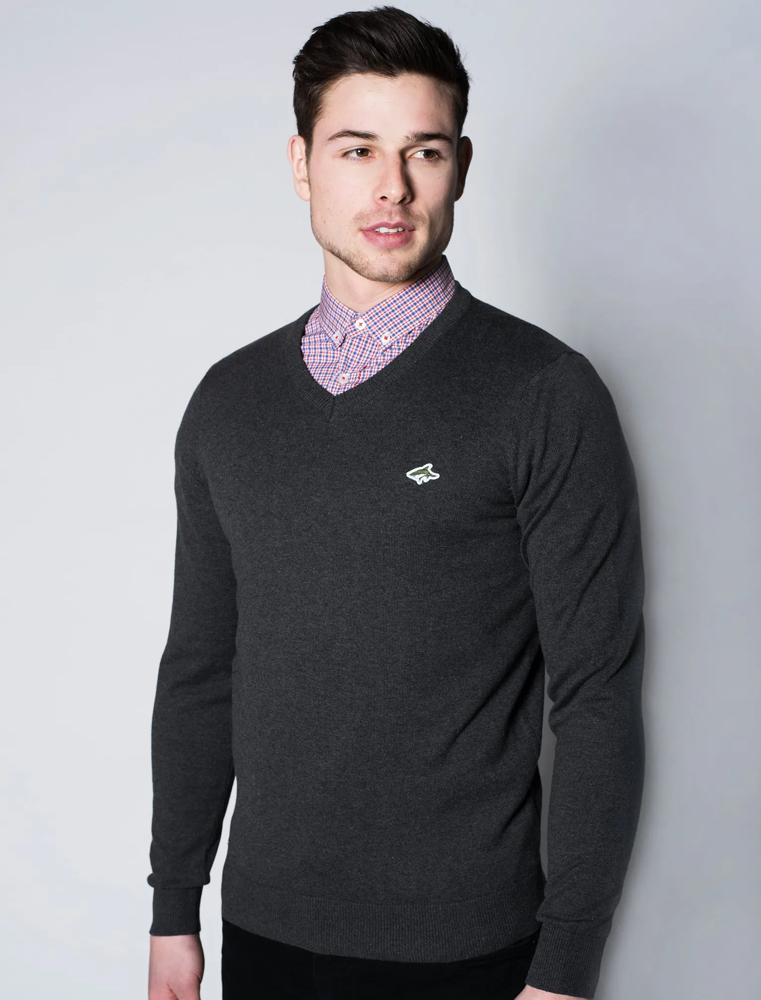 Leonard Jumper in Charcoal Marl - Le Shark