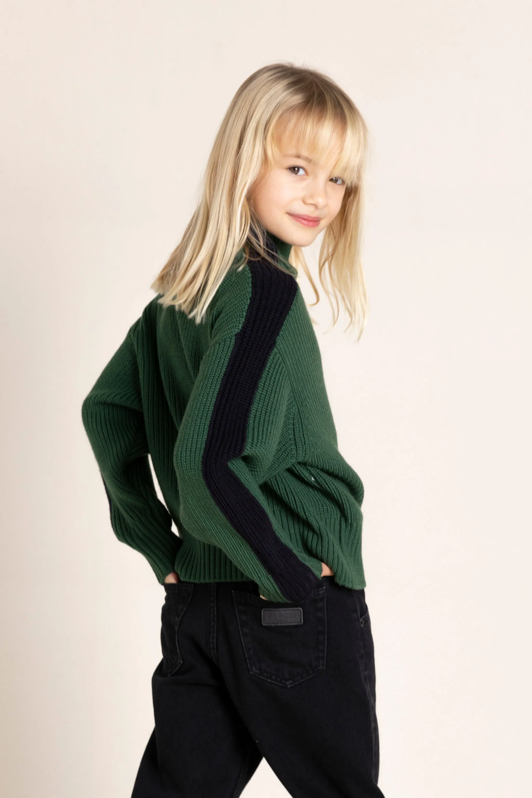 LEXY New Khaki - Turtleneck Jumper