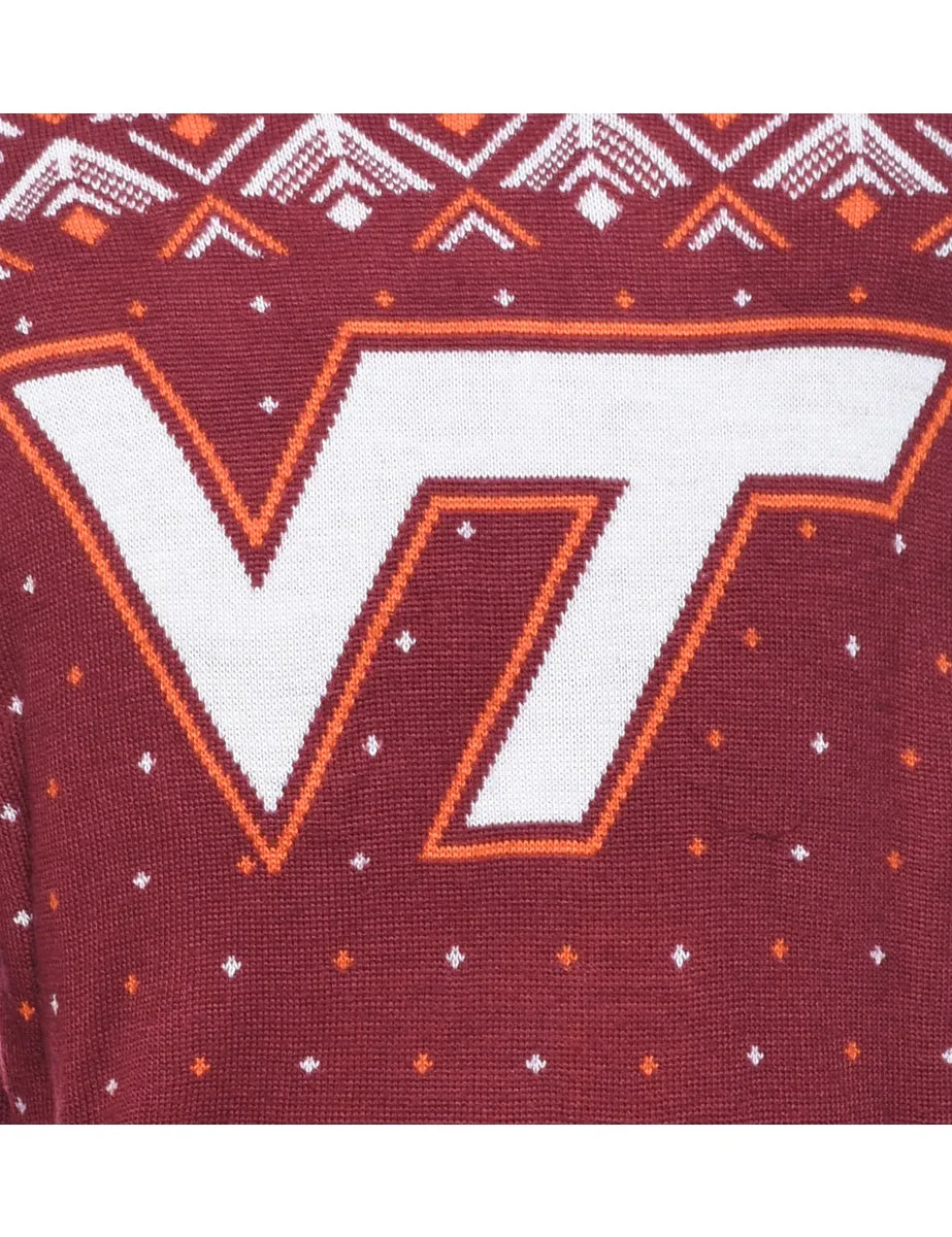 Maroon Nordic Jumper - XL