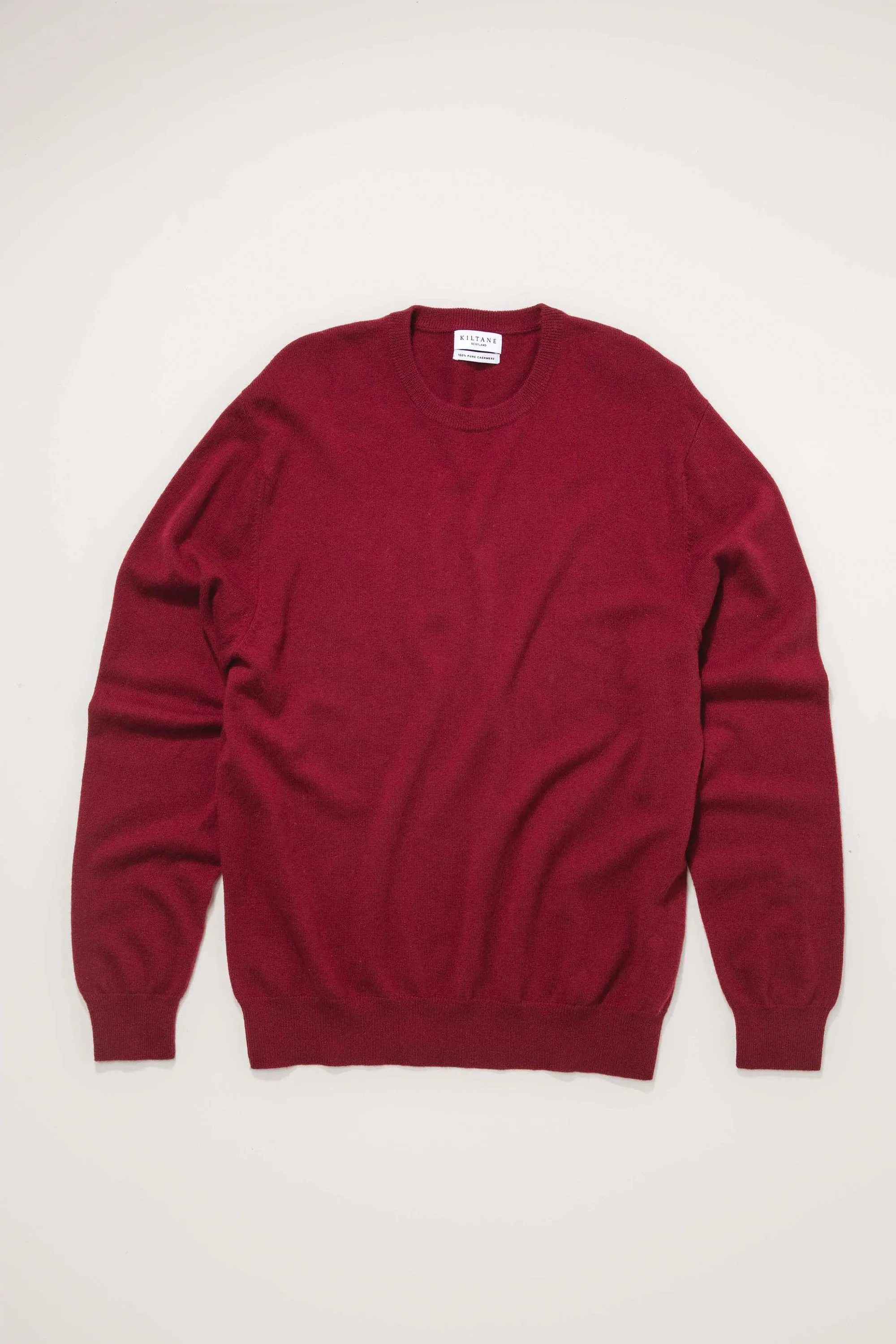 Men's Cashmere Crew Neck Jumper - Deco Red