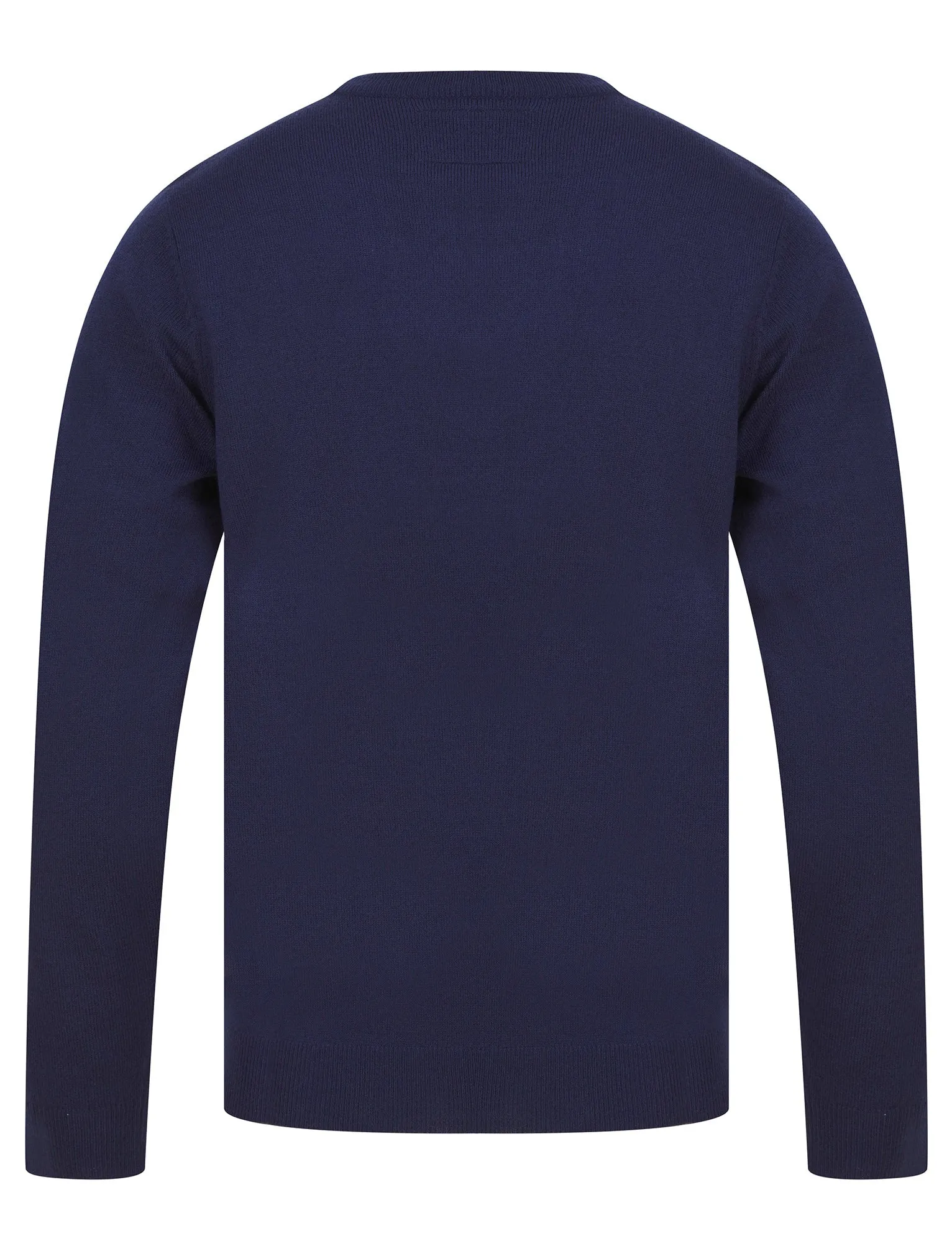 Men's Feelin Merry Motif LED Light Up Novelty Christmas Jumper in French Navy - Merry Christmas