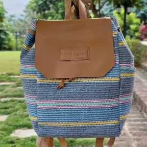 Multicoloured Stripes Khes Backpack | Hand-Crafted | Traveler Bag