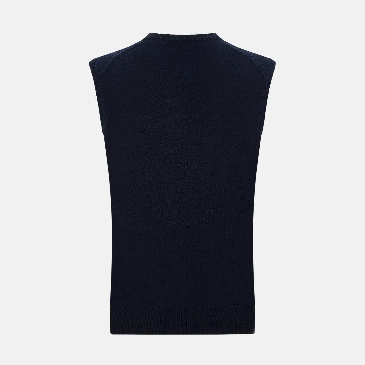 Navy Cashmere V-neck Vest