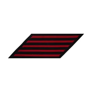 Navy Enlisted Hash Marks: Red on Blue Serge set of 5 - Female, New Serge for Jumper