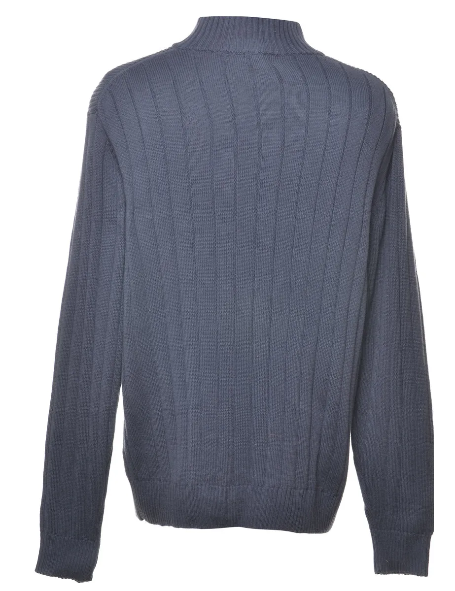 Navy Polo Neck Jumper - XL