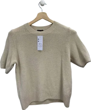 No. 1 George Street Cream Short Sleeve Jumper UK M