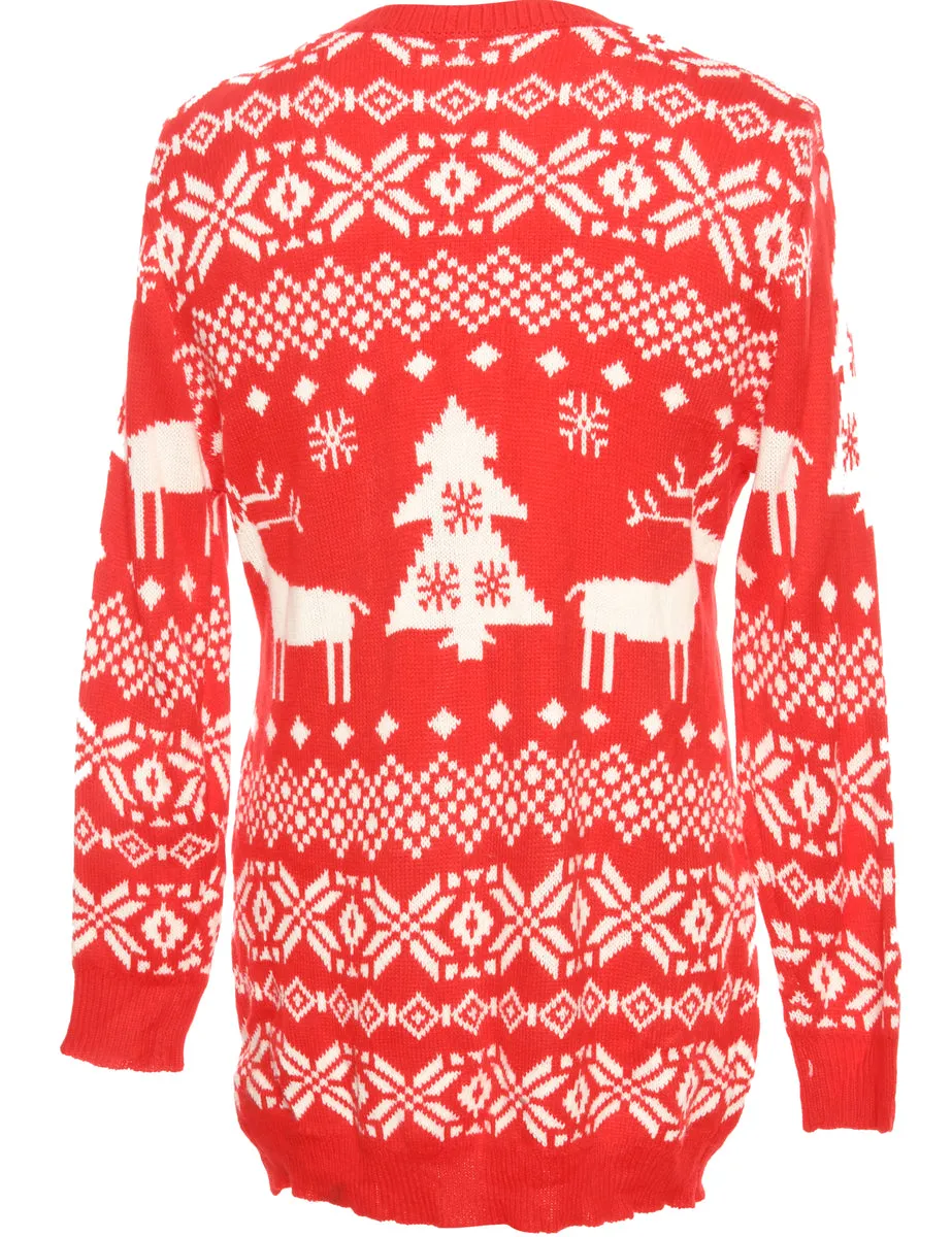 Nordic Red Christmas Jumper - M
