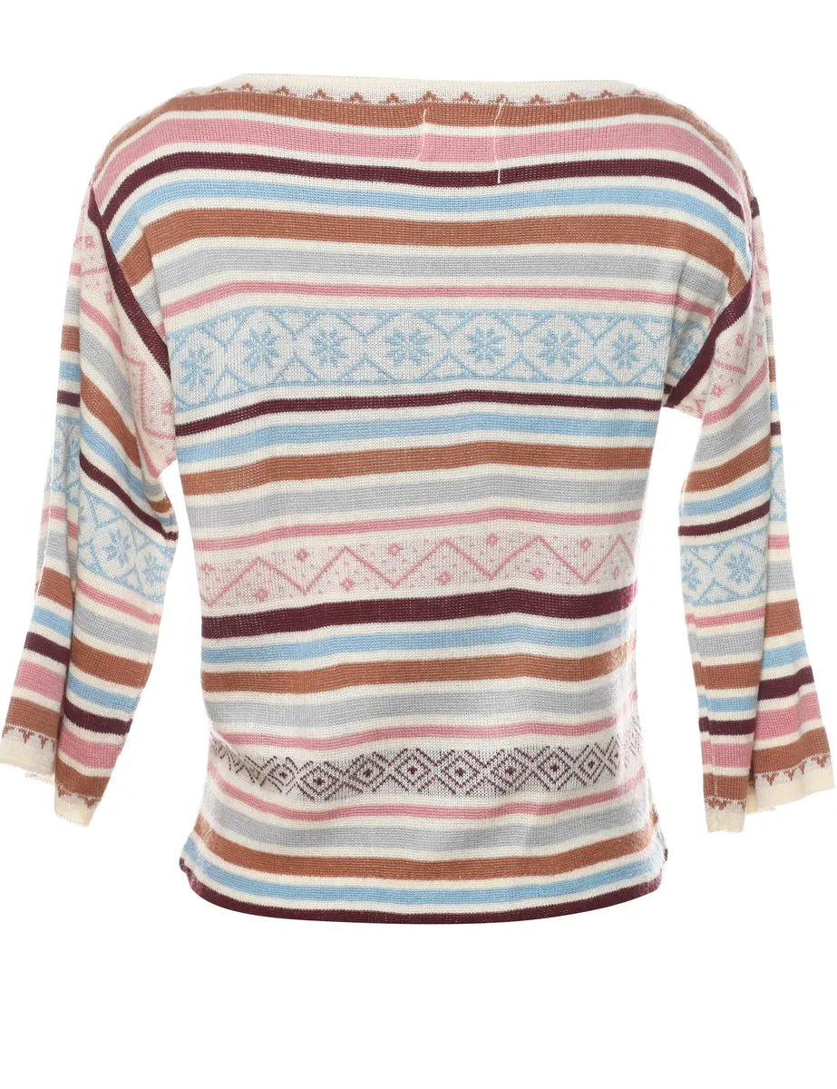 Nordic Striped Jumper - M