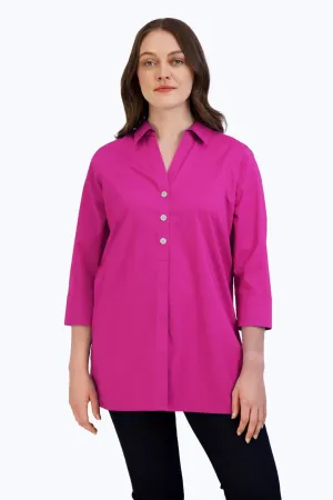 Pamela No Iron 3/4 Sleeve Tunic, Azalea