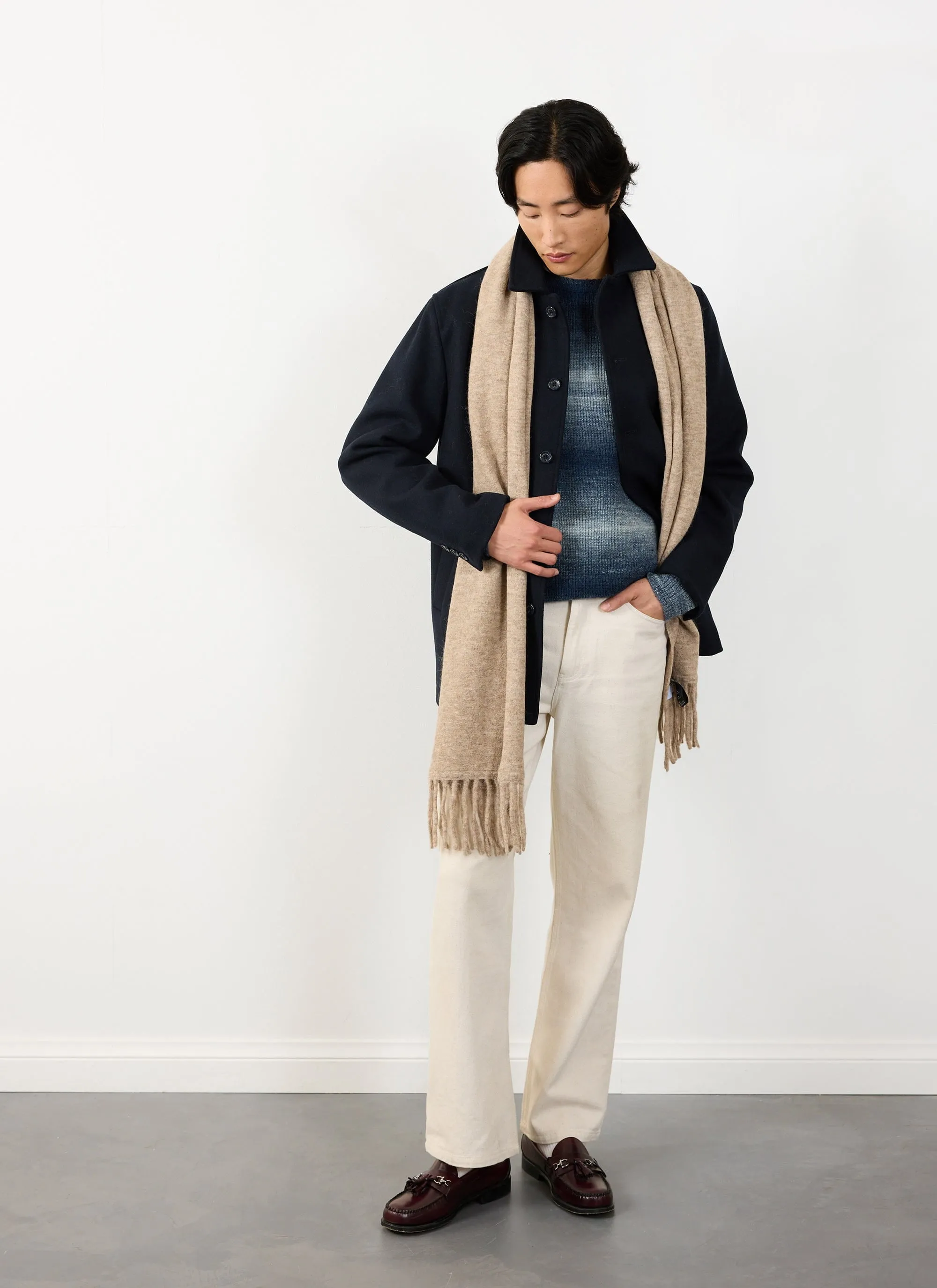 Patina Ribbed Crew Neck Jumper | Wool | Navy