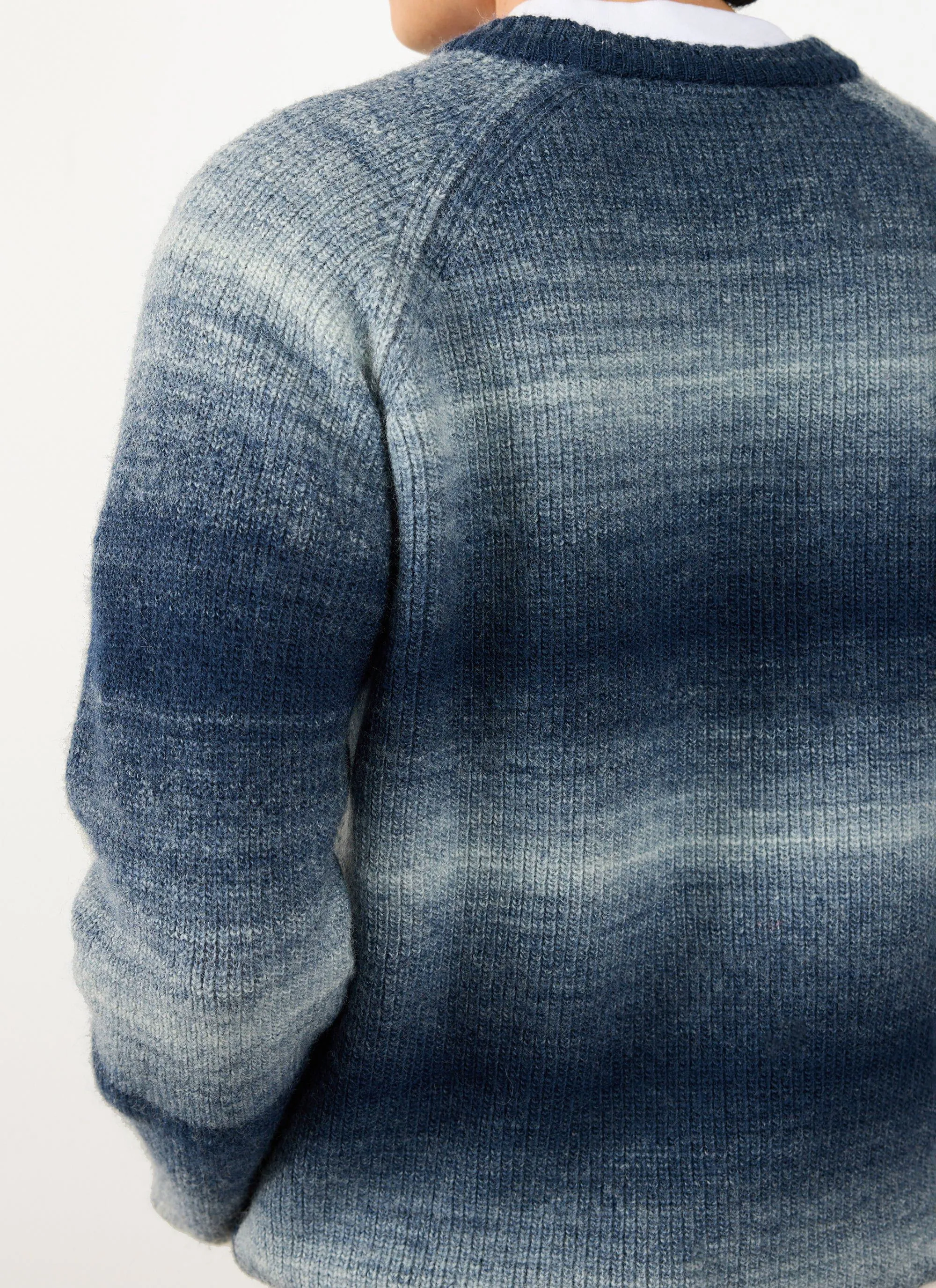 Patina Ribbed Crew Neck Jumper | Wool | Navy