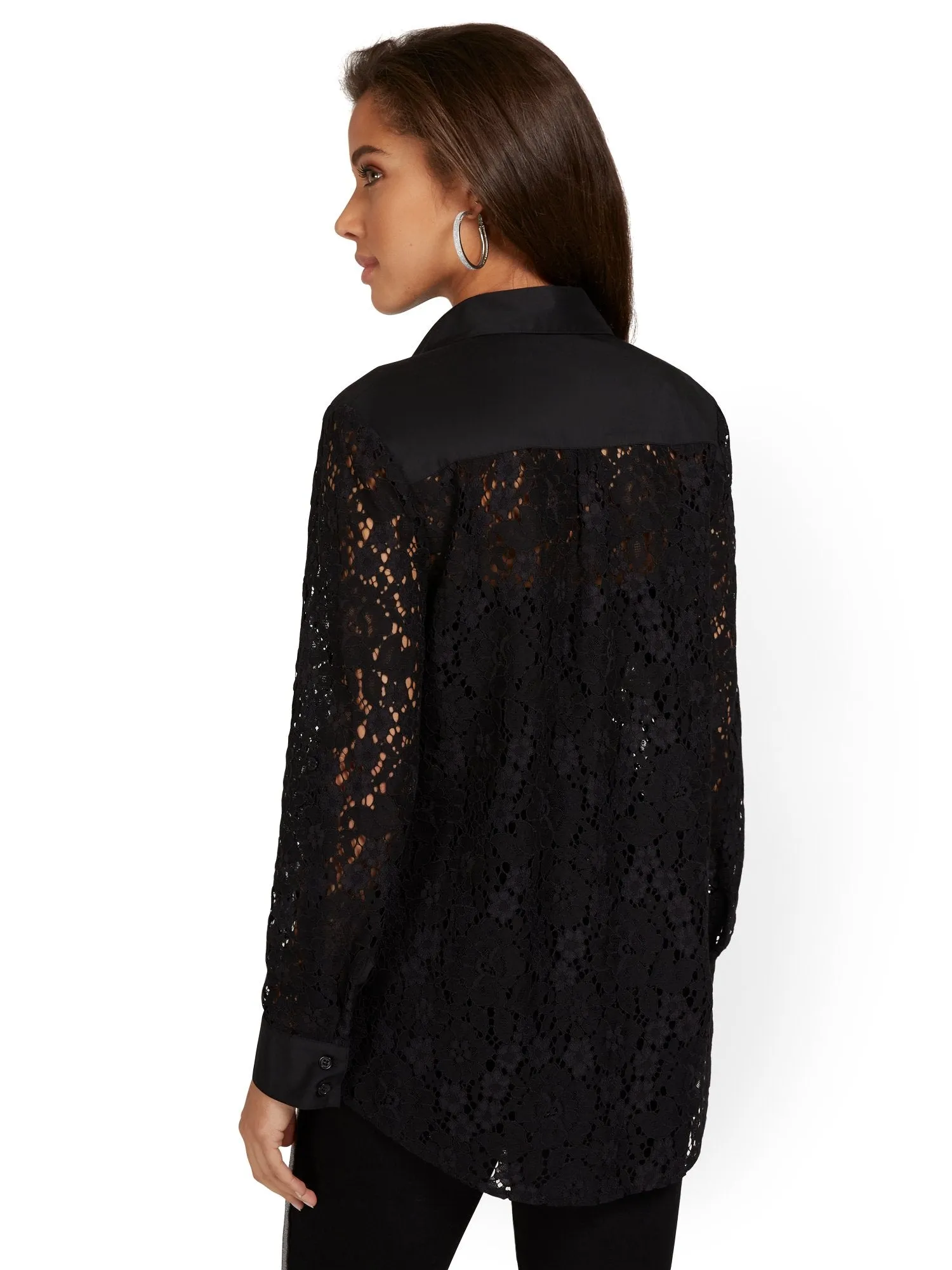 Petite Crochet Lace Tunic Top