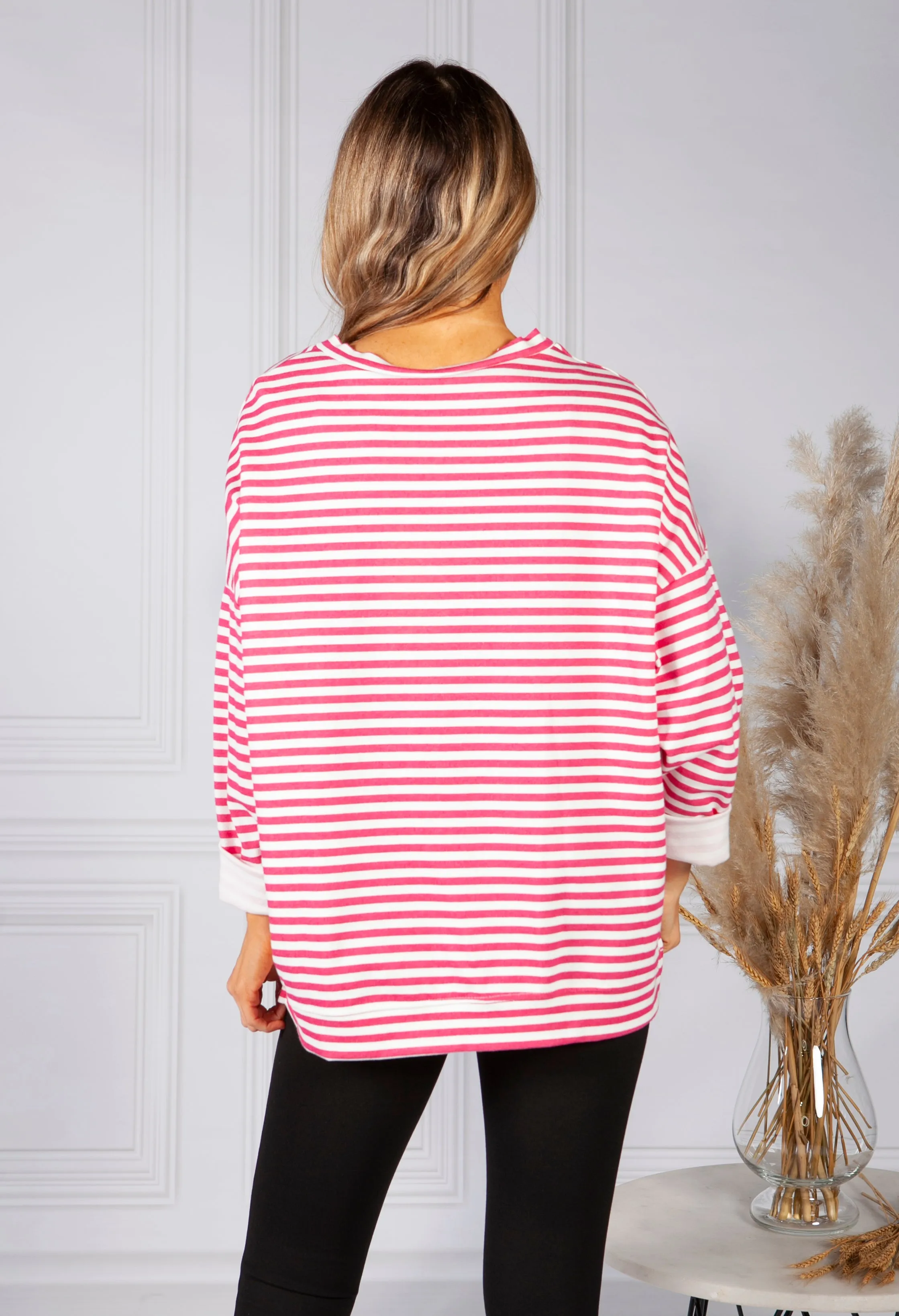 Pink Graffiti Stripe Jersey Jumper