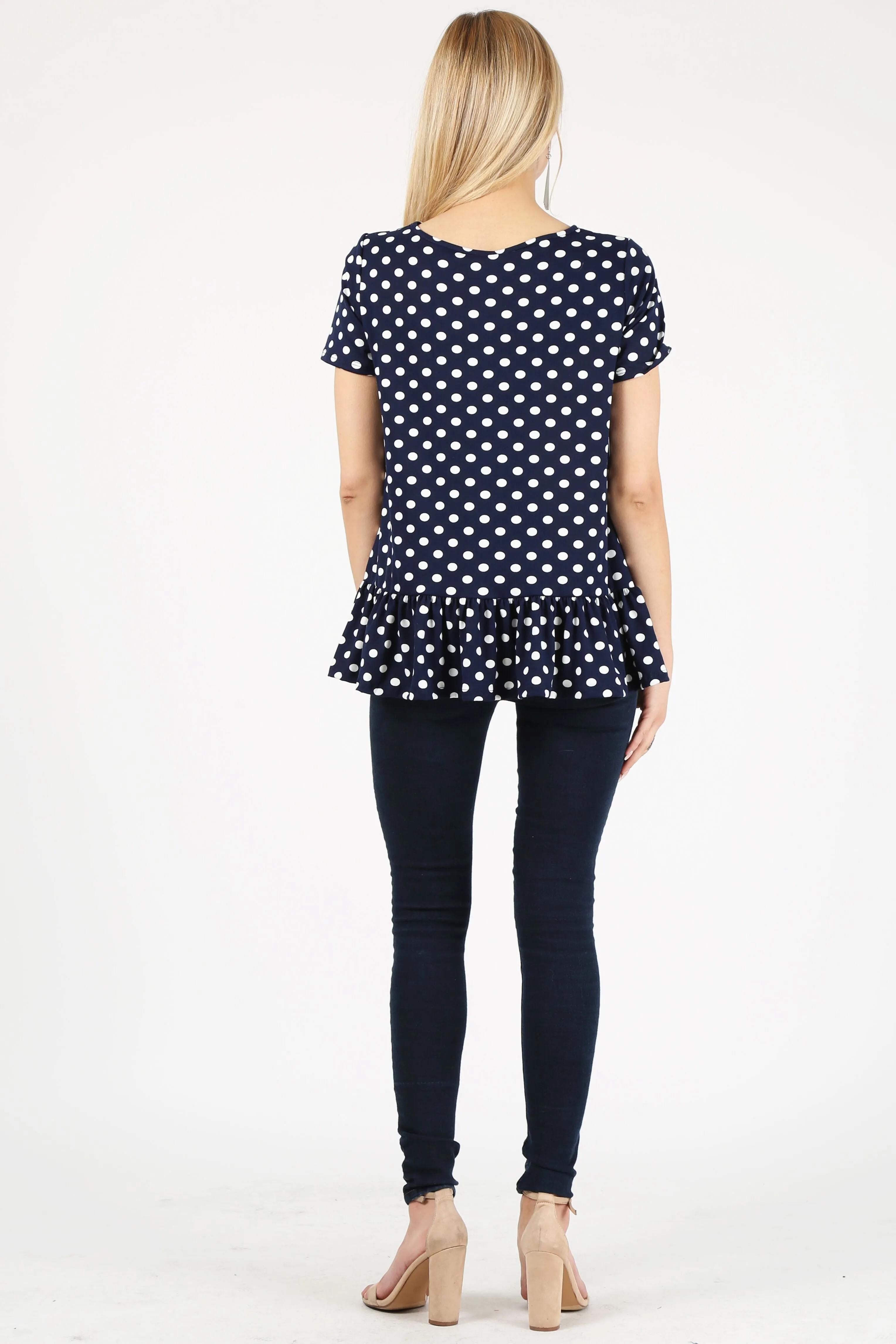 Play With Peplum Tunic Top Short Sleeve
