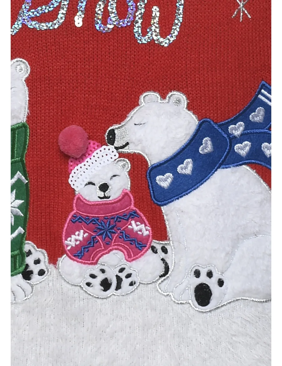 Polar Bear Design Christmas Jumper - S